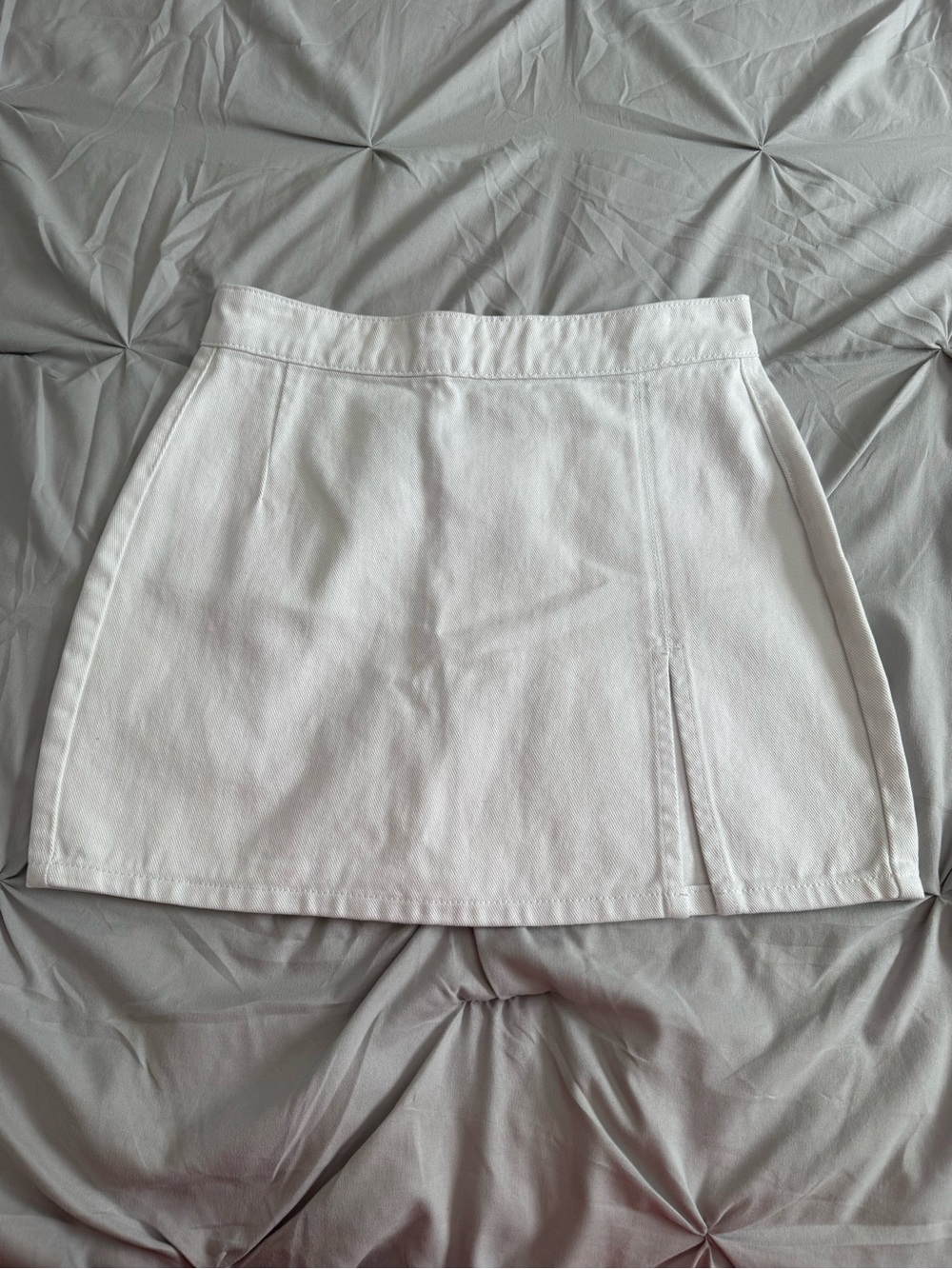 Lioness White Mini Skirt with Subtle Front Slit